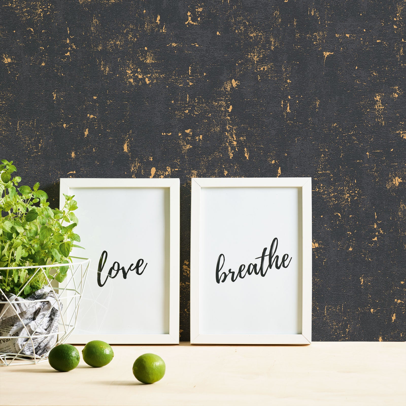 Papel pintado vinílico estilo retro papel pintado negro con dibujos dorados papel pintado moderno para interior luminoso