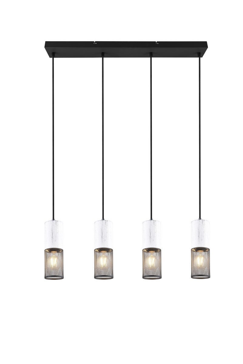 Lampa wisząca TOSH czarno-biała 4xE27x40W metal wym:150x65x9cm IP20 Trio