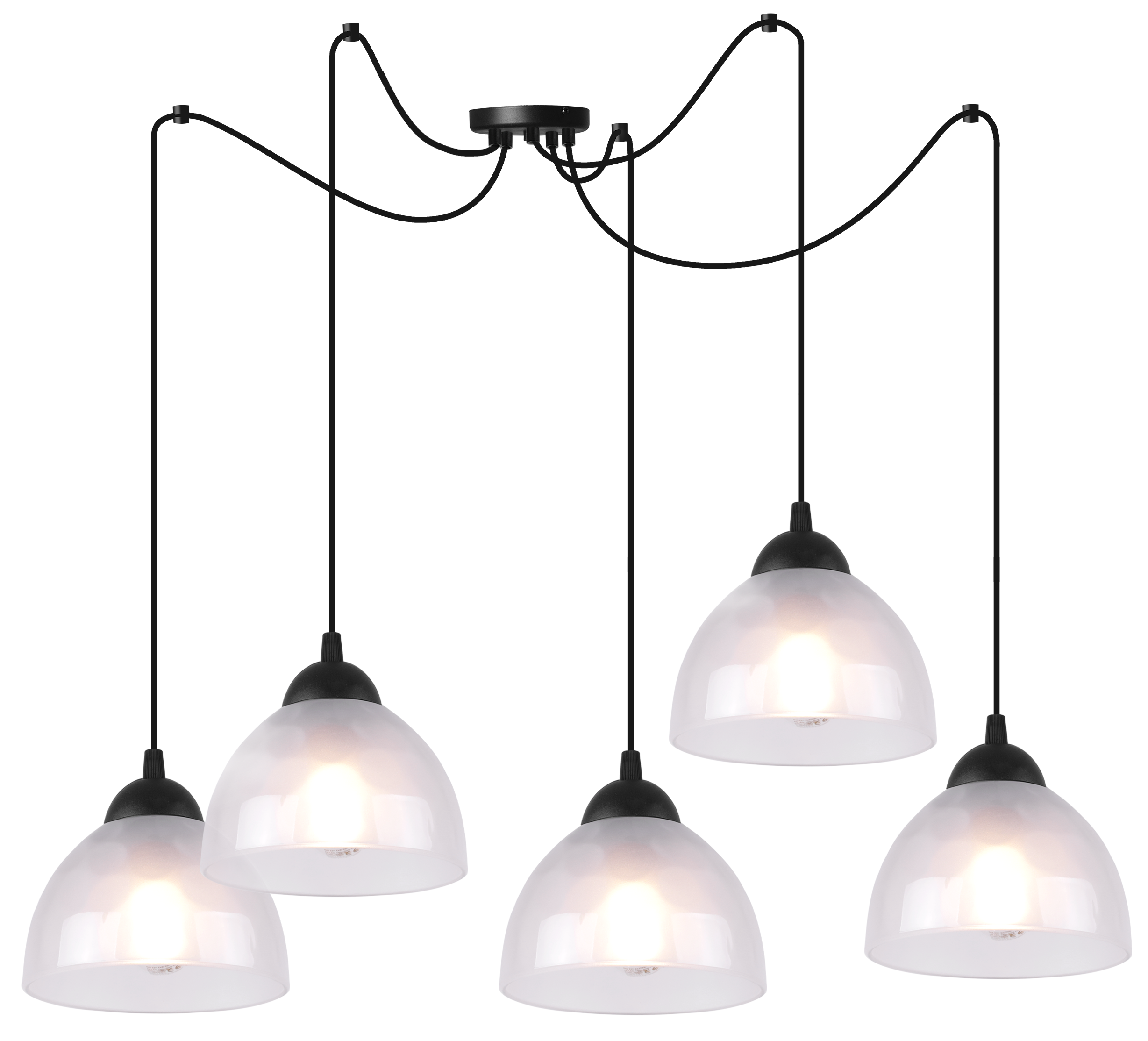 Lampa sufitowa wisząca Venice pająk classic 5xE27 klosz półokrągły biały Light Home LH