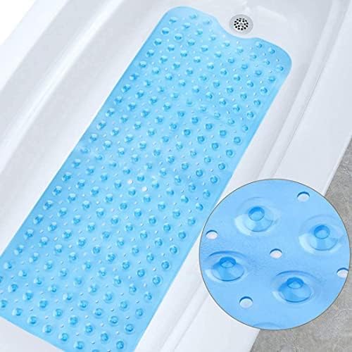 Mata łazienkowa antypoślizgowa, do skóry wrażliwej, 100x40 cm, mocowana na stałe. Mata łazienkowa antypoślizgowa bez BPA (niebieska)