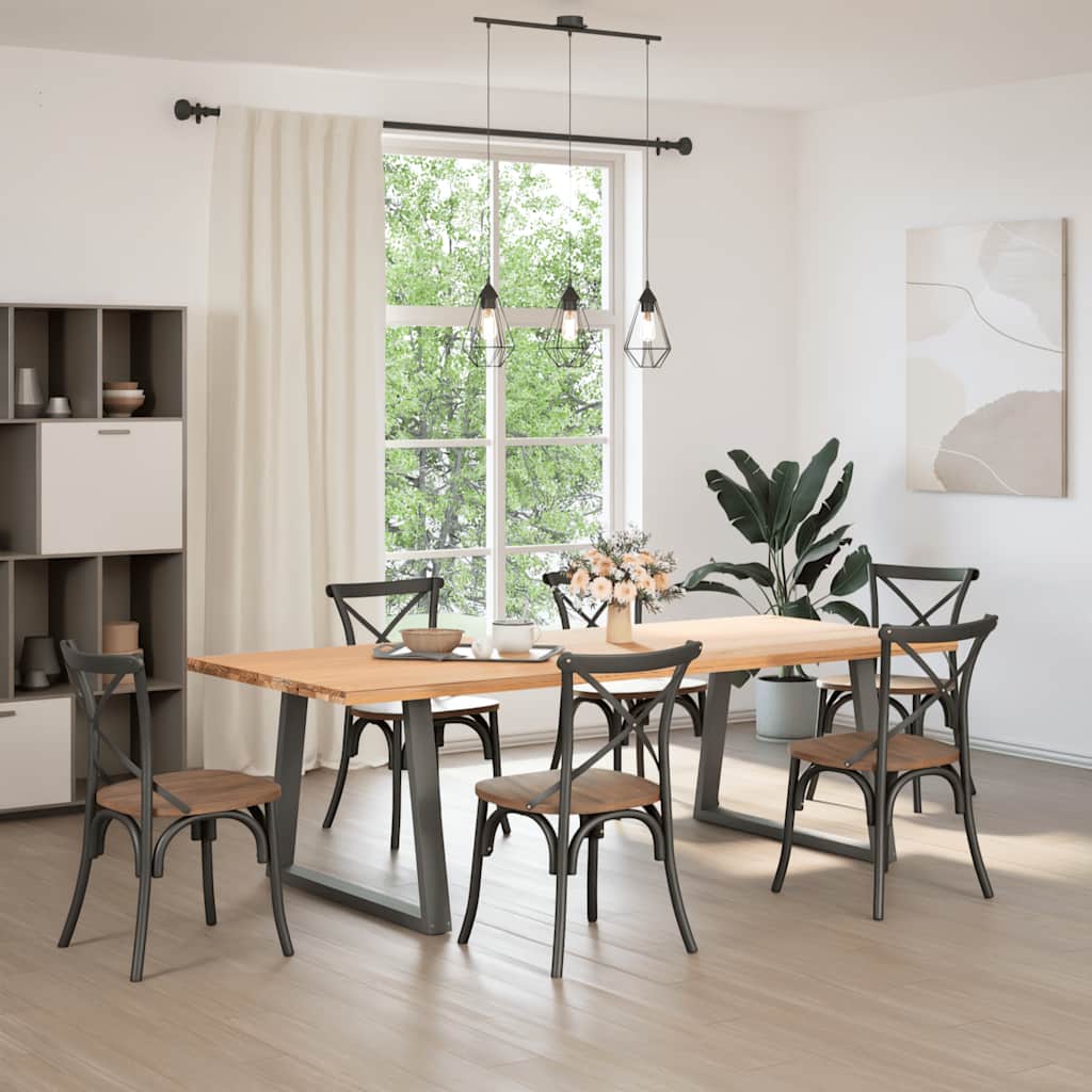 Maison Exclusive - Pieds de table à manger en forme de V, 2 pièces, anthracite, 90 x (72-73,3) cm, acier - 2
