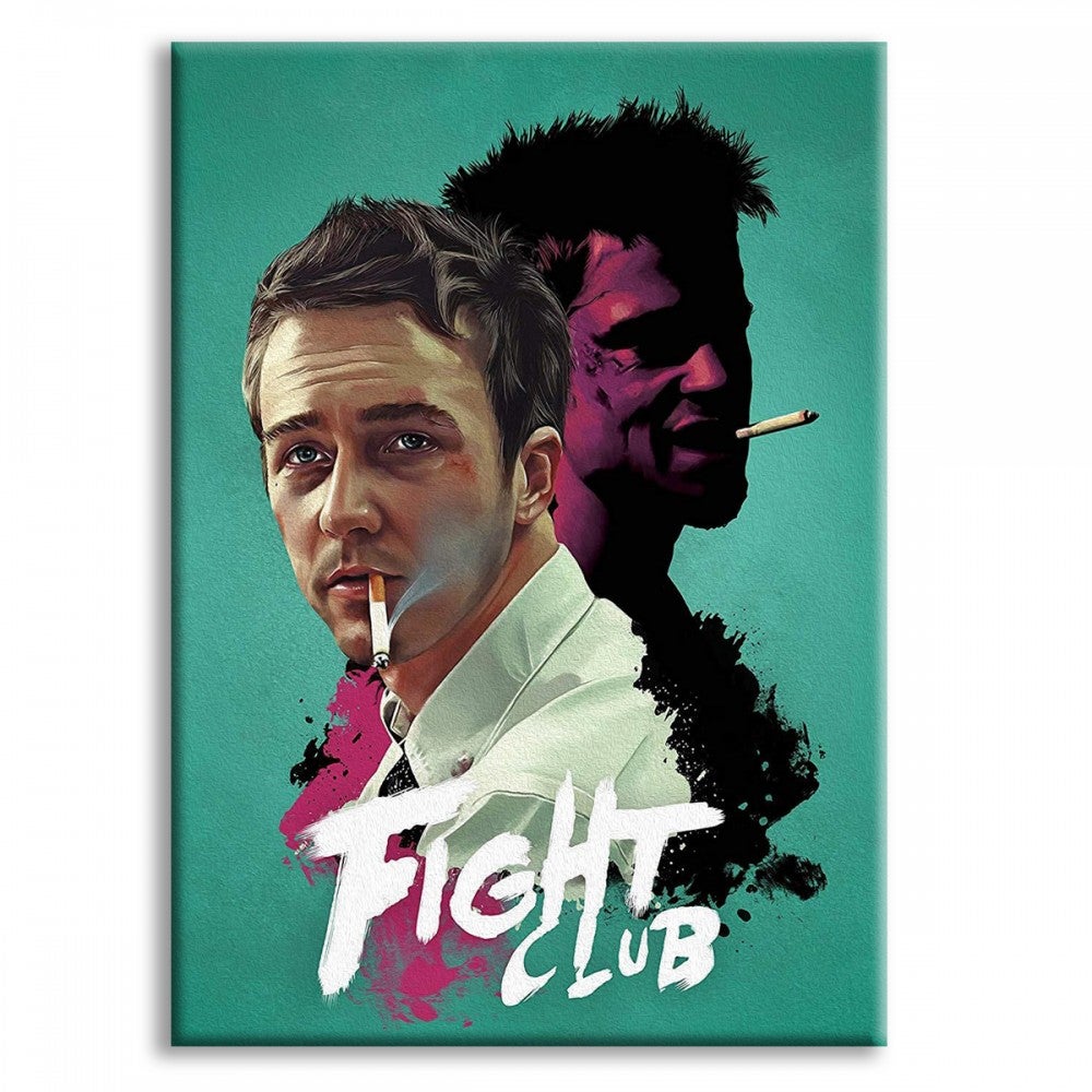 FIGHT CLUB - Plakat filmowy - Wydrukowany na płótnie i oprawiony w drewnianą ramę 50x70 cm