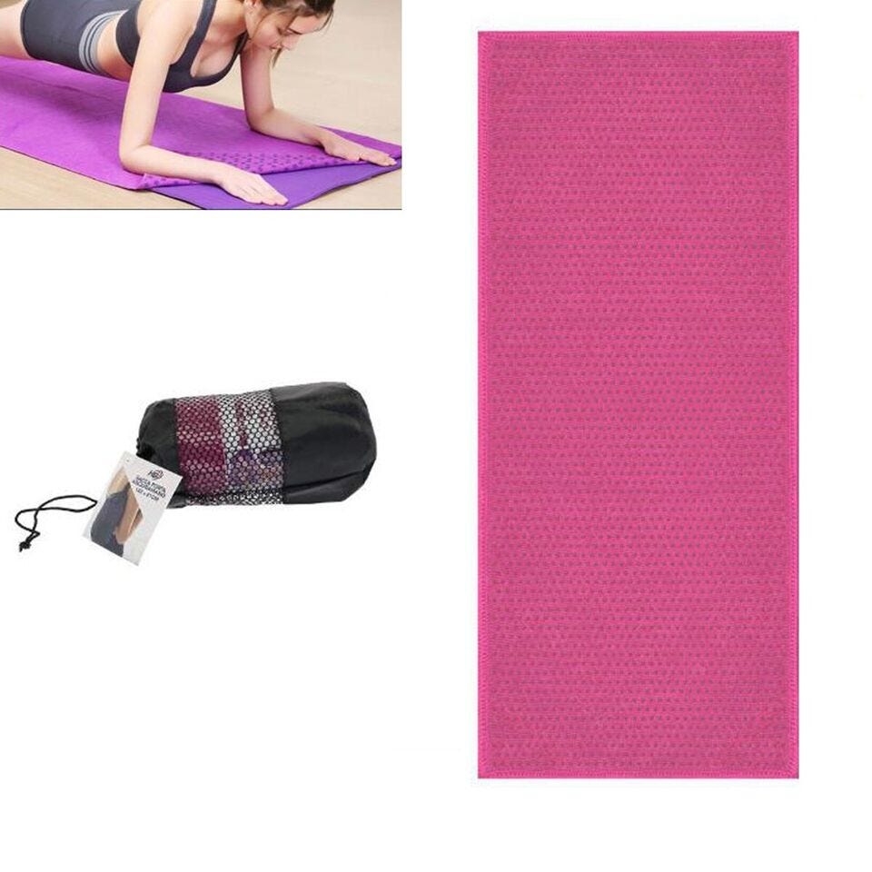 Asciugamano Tappetino Yoga XL Tatago, 84x30 Pollici, Microfibra Con Silicone Antiscivolo, Verde Foresta