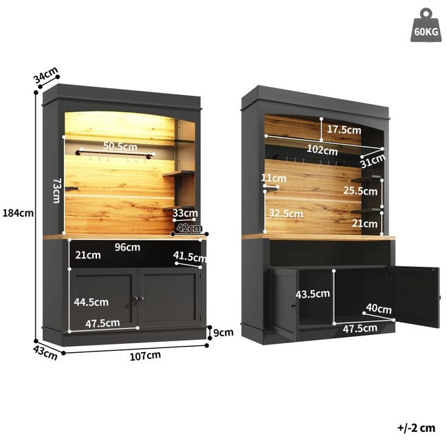 Armadietto da cucina con ripiani regolabili, buffet, armadio da cucina bianco + piano di lavoro Armadietto da cucina con ripiani regolabili, buffet, armadio da cucina bianco + piano di lavoro