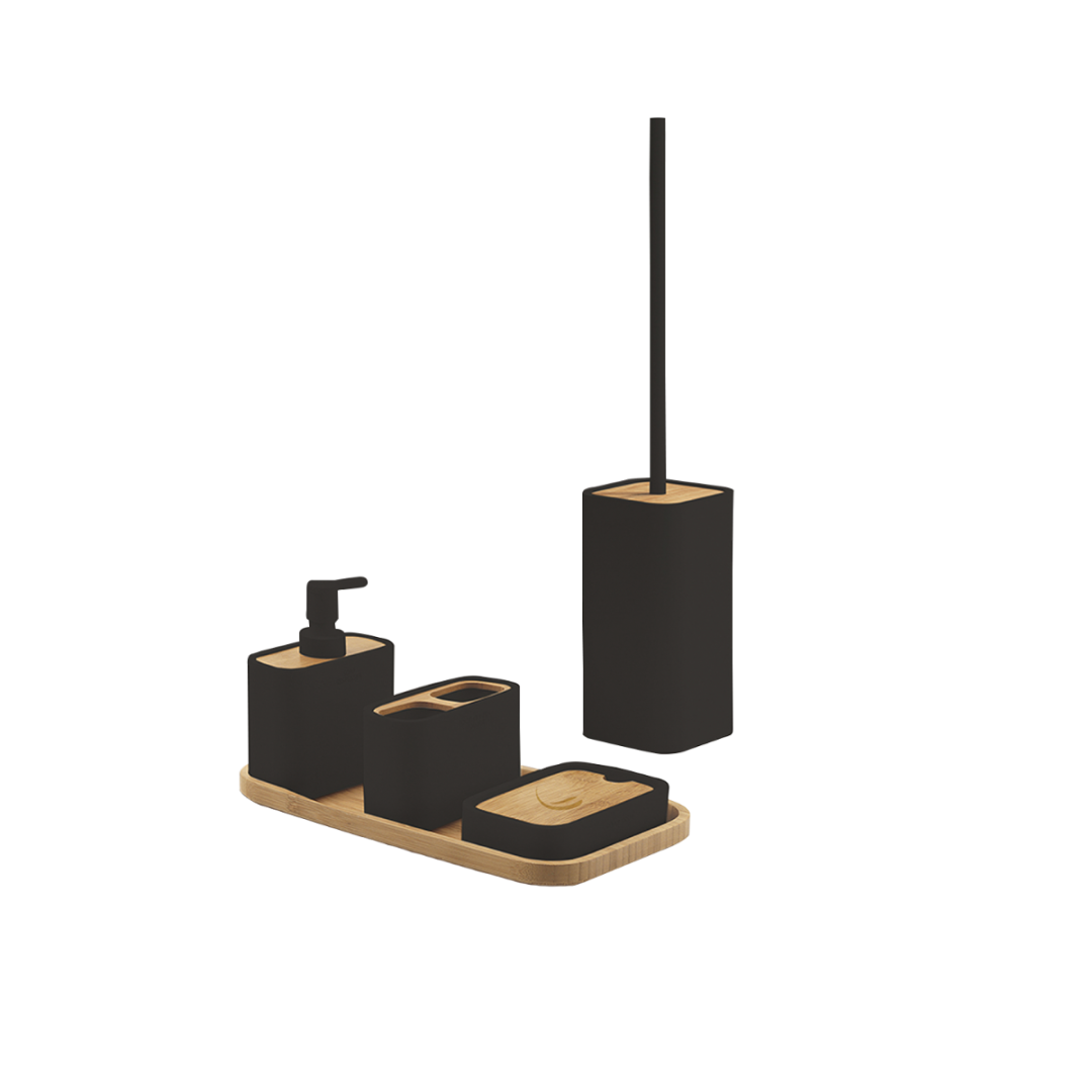 Set d'accessoires de salle de bain 5 pièces Luiza Polyrésine Forme d