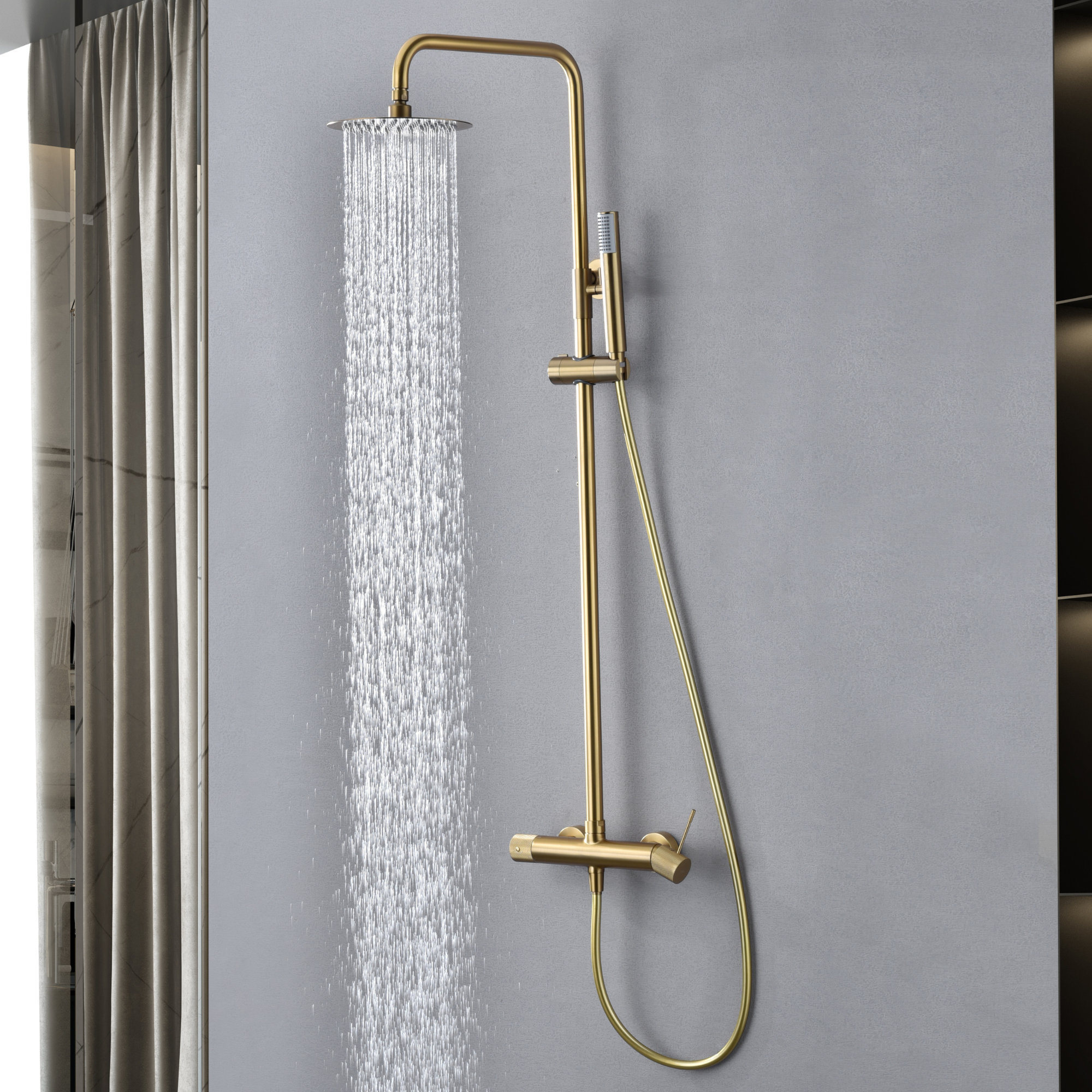 IMEX - Colonne Douche Dorée Salle de Bain | Colonne de Douche Laiton ...