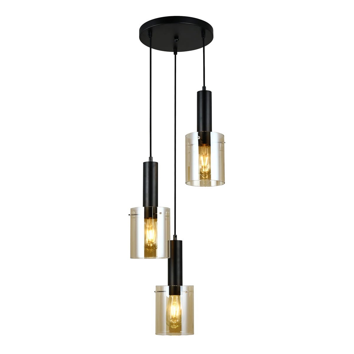 Lampa wisząca Sardo czarno-herbaciany 3 x E27 x 40W wym:100x33x33cm Italux