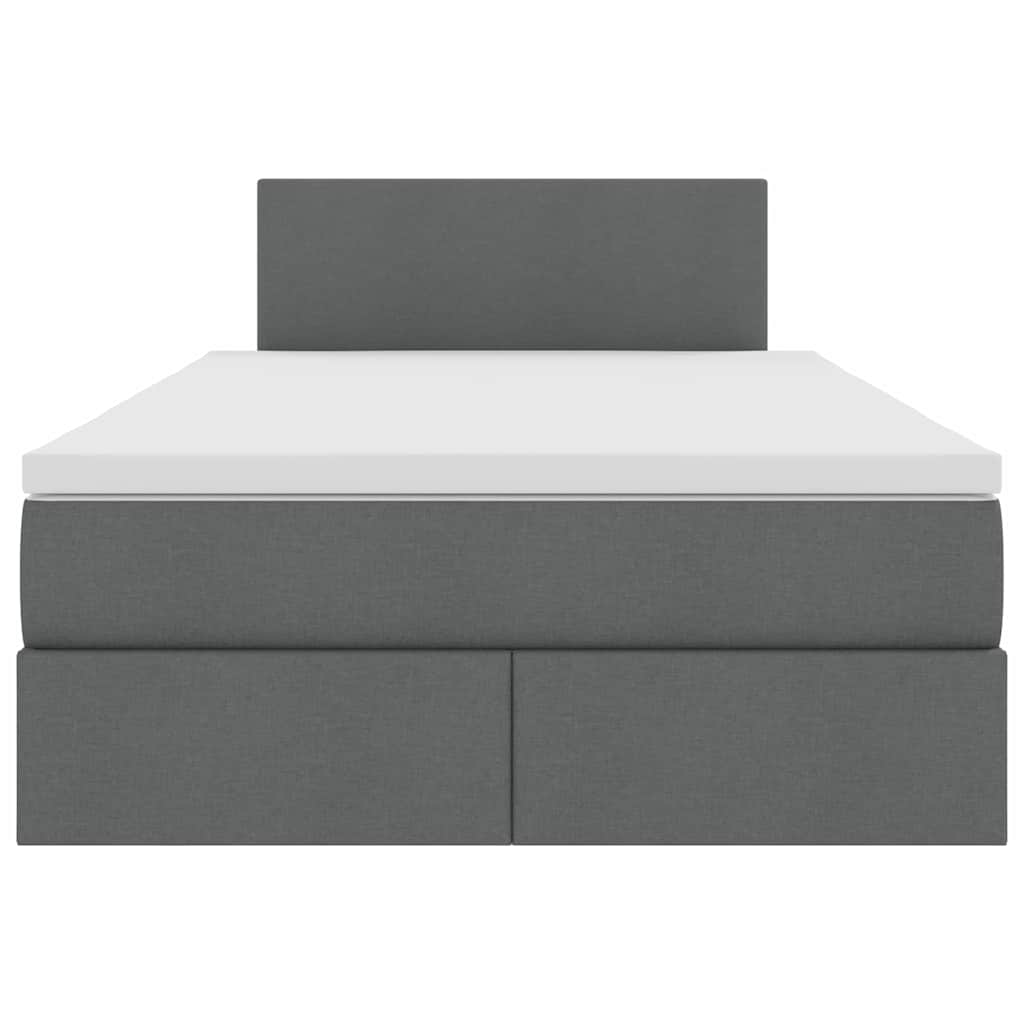 Lit avec rangement et matelas, gris foncé, 120 x 200 cm, velours - 7