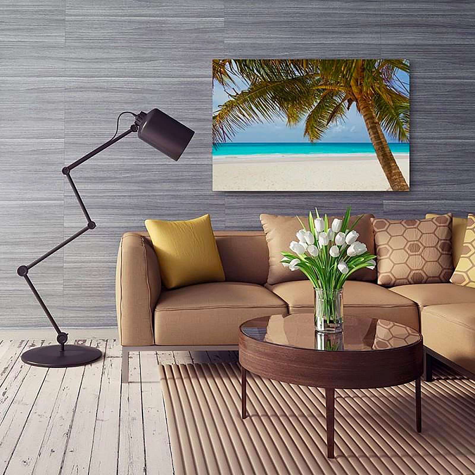 Tableau palmier sur la plage - 100 x 70 cm - 5