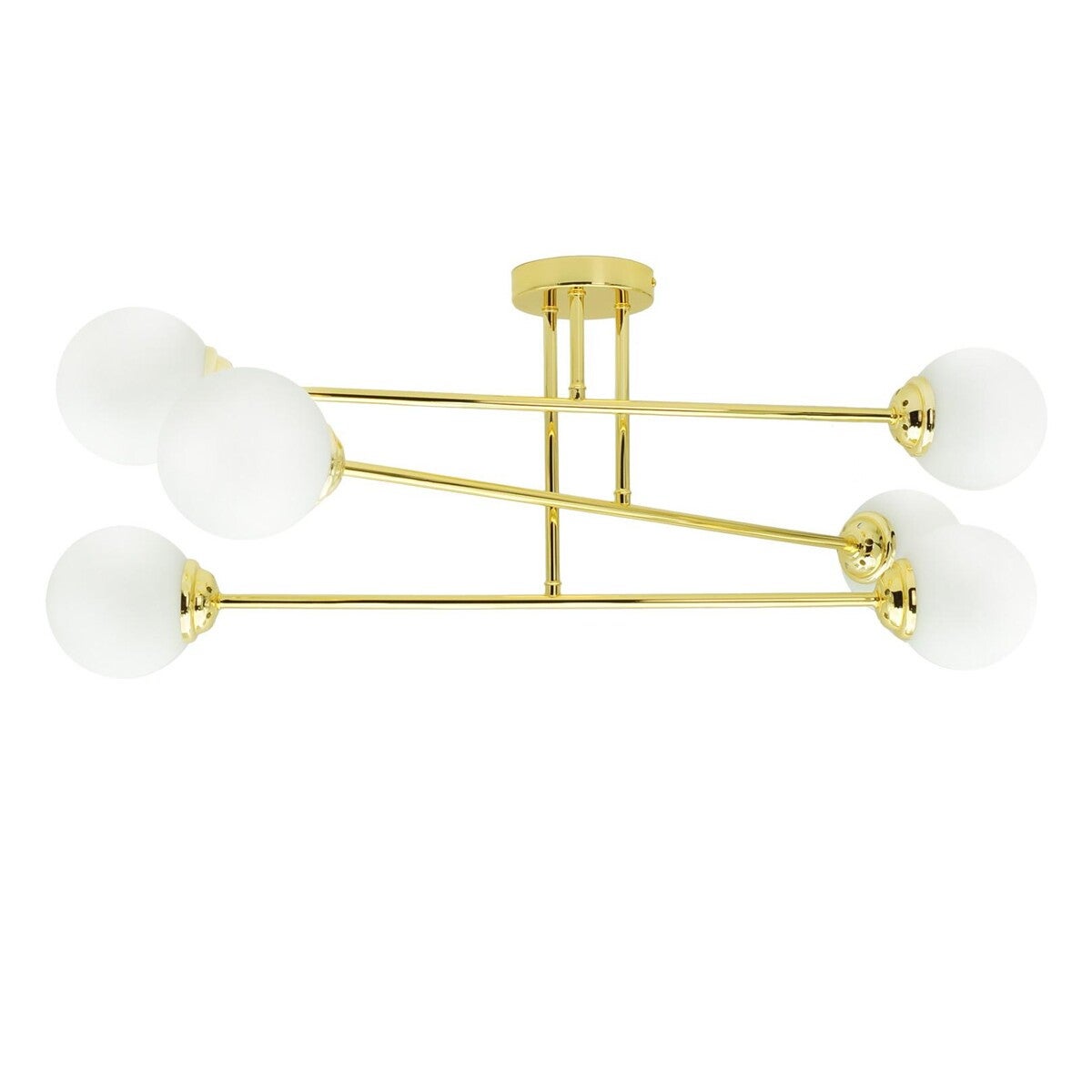 Lampa wisząca Palle złoto-biała 6xE27x10W wym: 32 x 80 x 80 cm szkło IdeaLED