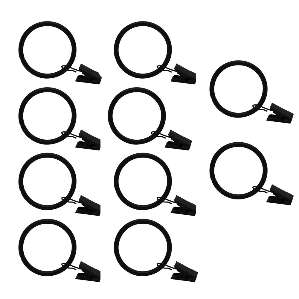 Sourcing Map Anelli Per Tende Con Clip (14 Pezzi) In Acciaio Al Carbonio Nero - Diametro 7.5 Cm Con Clip, Scorrevoli E Resistenti Alla Ruggine