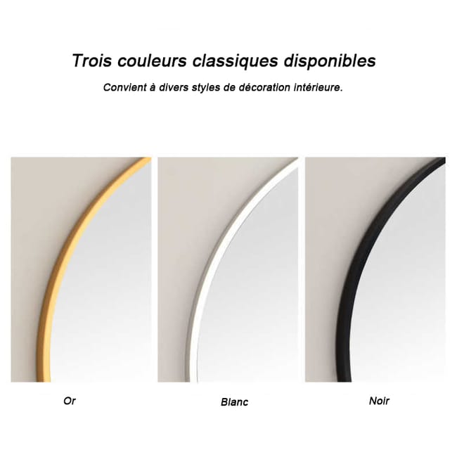 Miroir Salle de Bain Ovale 40x60 cm Doré avec Cadre Rotatif, Installation Murale Simple et Design Moderne Élégant - 4