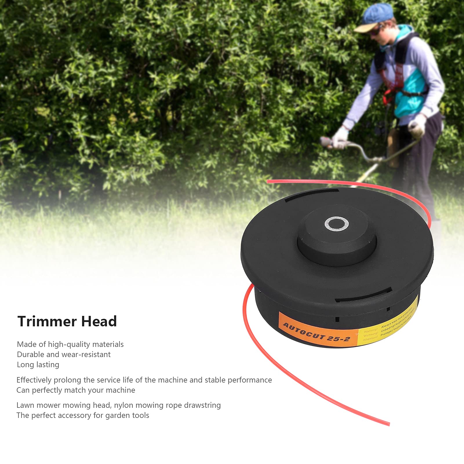 Tête de coupe avec fil de coupe en nylon Accessoires de tondeuse à gazon Outils de jardin pour C25‑2 - 7