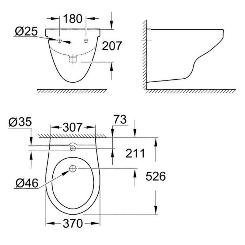 Bau Ceramic Bidet suspendu, blanc alpin (39433000) - 2