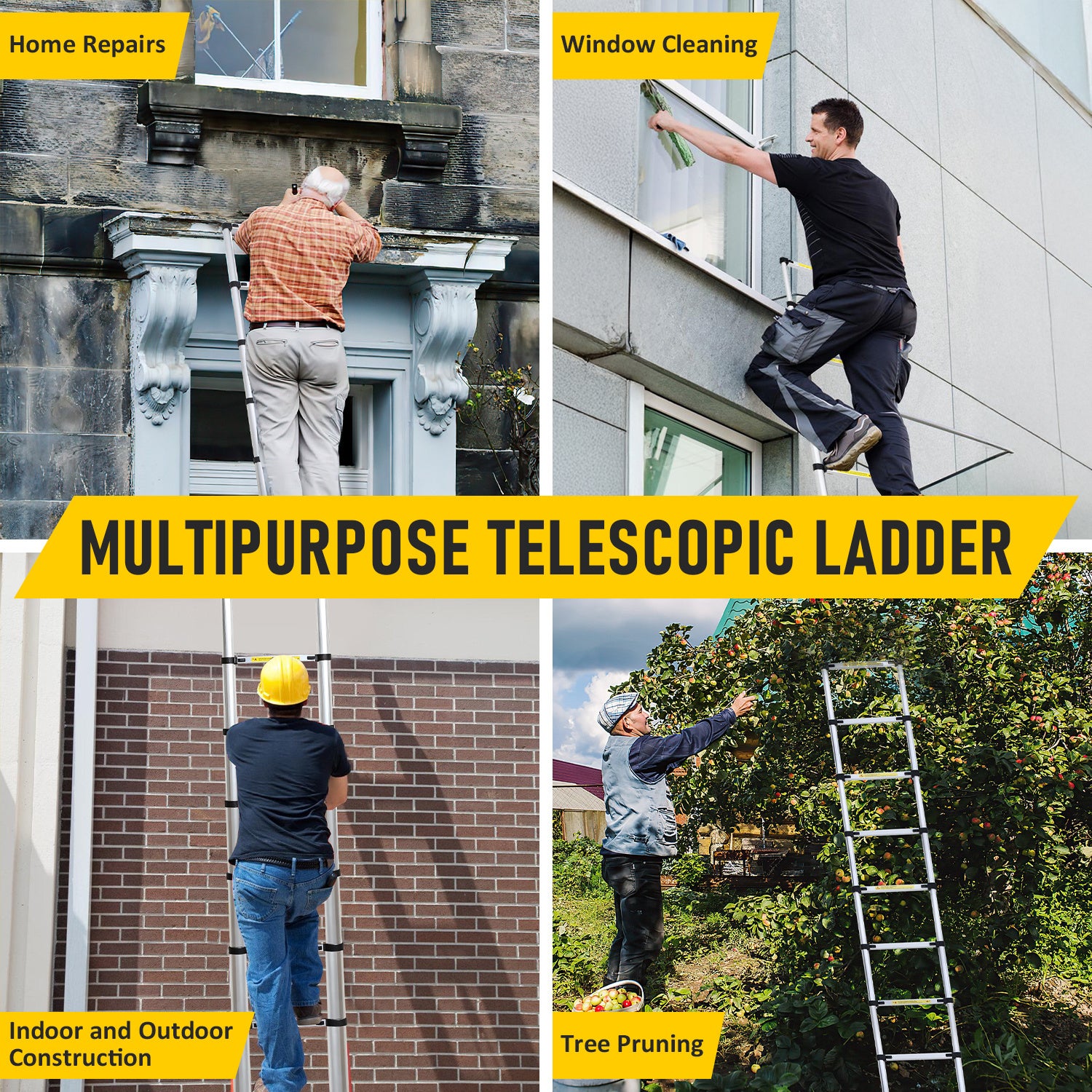 Escabeau echelle telescopique Pro 2,6m avec stabilisateur, 150kg, antidérapante - 8