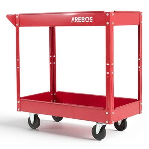 AREBOS Chariot d'atelier en acier robuste avec 3 niveaux de rangement, capacité 120 kg, roulettes pivotantes, montage facile - Bricolage AREBOS Chariot d'atelier en acier robuste avec 3 niveaux de rangement, capacité 120 kg, roulettes pivotantes, montage facile - Bricolage