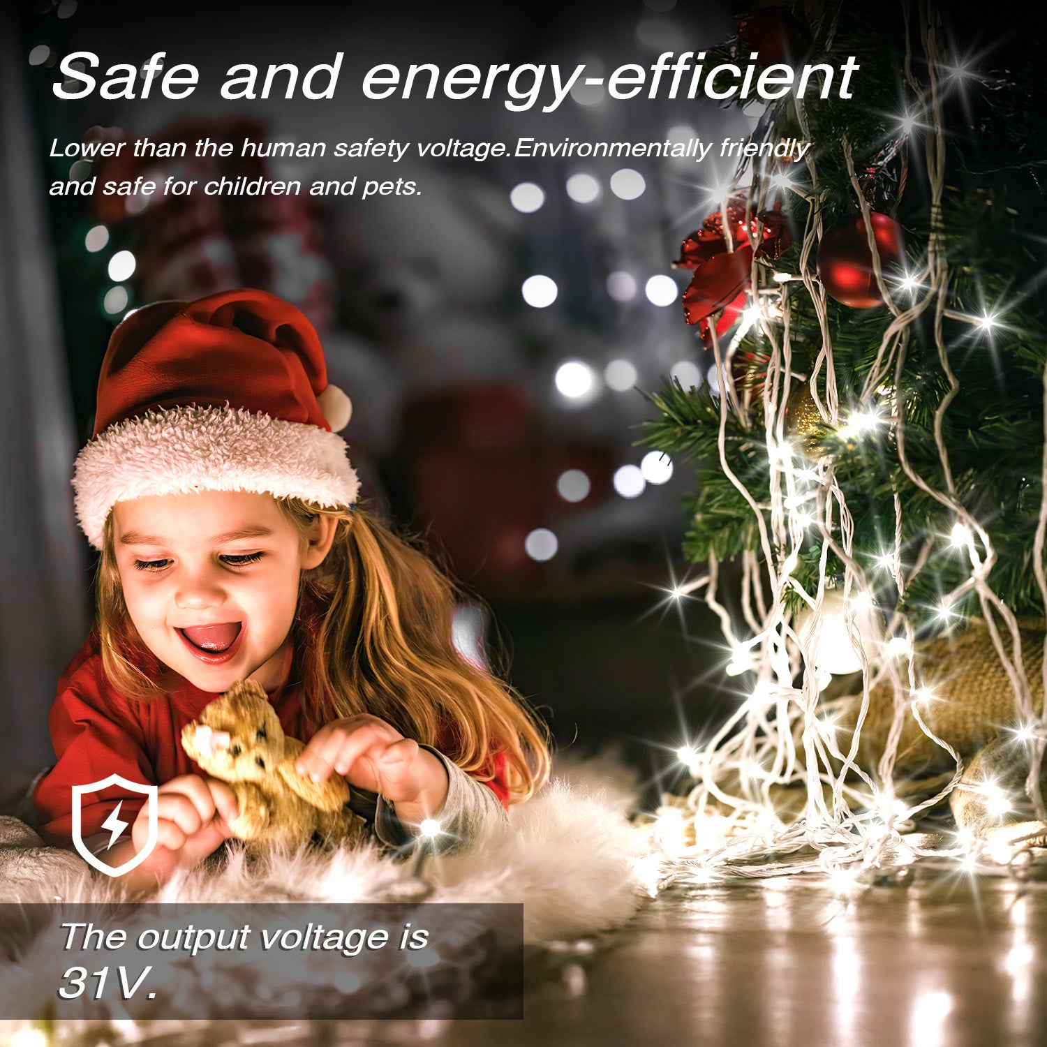 LED Guirlande Lumineuse 10M 100LEDs 8 modes IP44Extérieur Intérieur Jardin Éclairage Noël Blanc Froid - 5