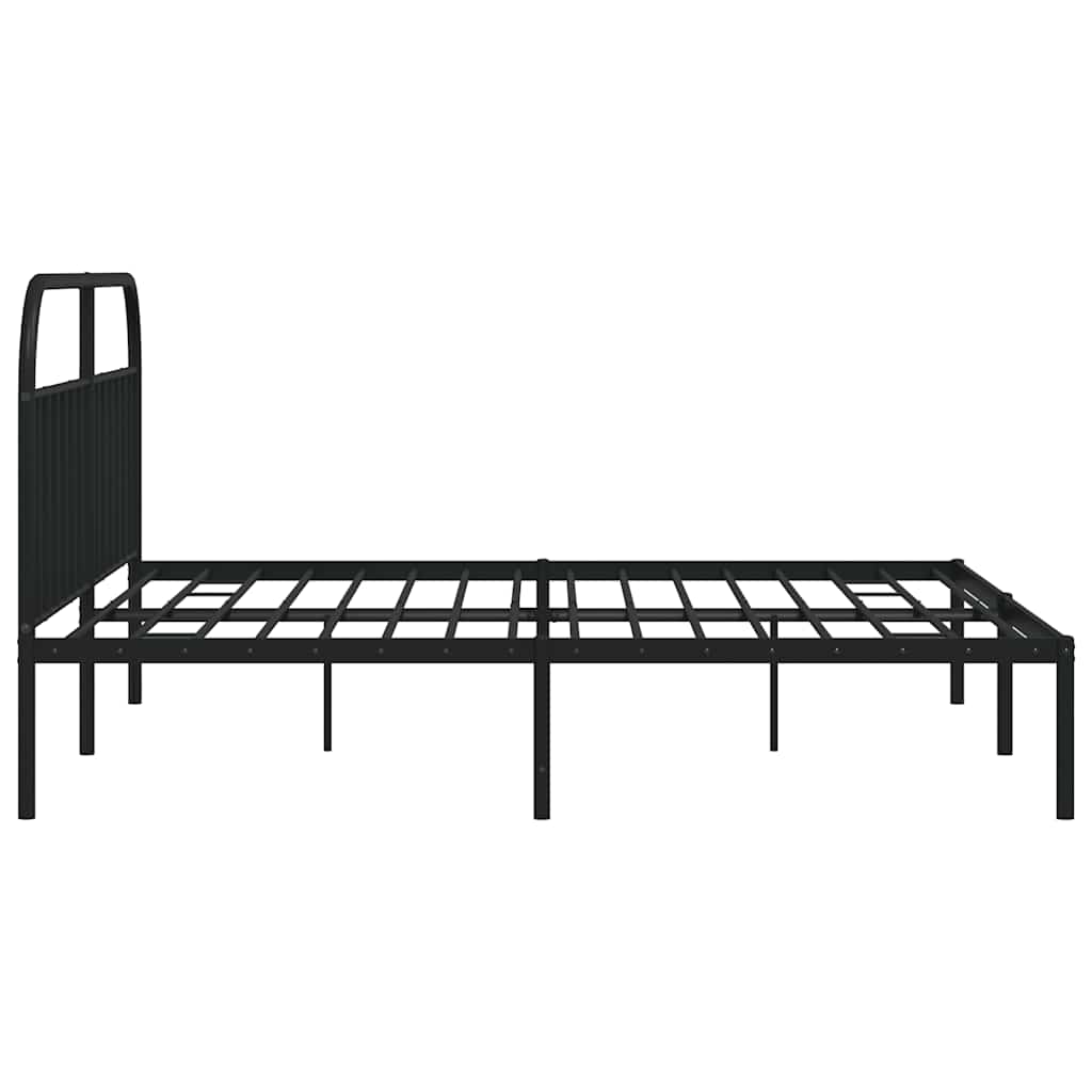 Estructura cama sin colchón con cabecero metal negro 193x203 cm vidaXL - 6