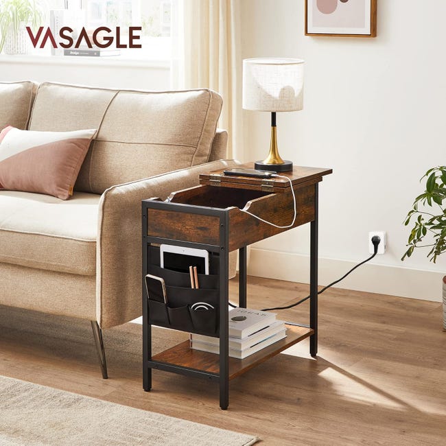 Comodino Set Di 2, Con Stazione Di Ricarica, Porta USB E Di Tipo C Comodino Set Di 2, Con Stazione Di Ricarica, Porta USB E Di Tipo C