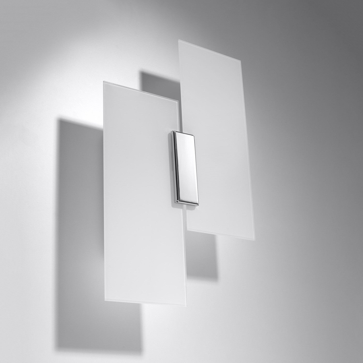 Kinkiet ścienny Fabiano biały chromowany 2xE27x60W wym: 37 x 27 x 7 cm szkło IP20 Sollux Lighting