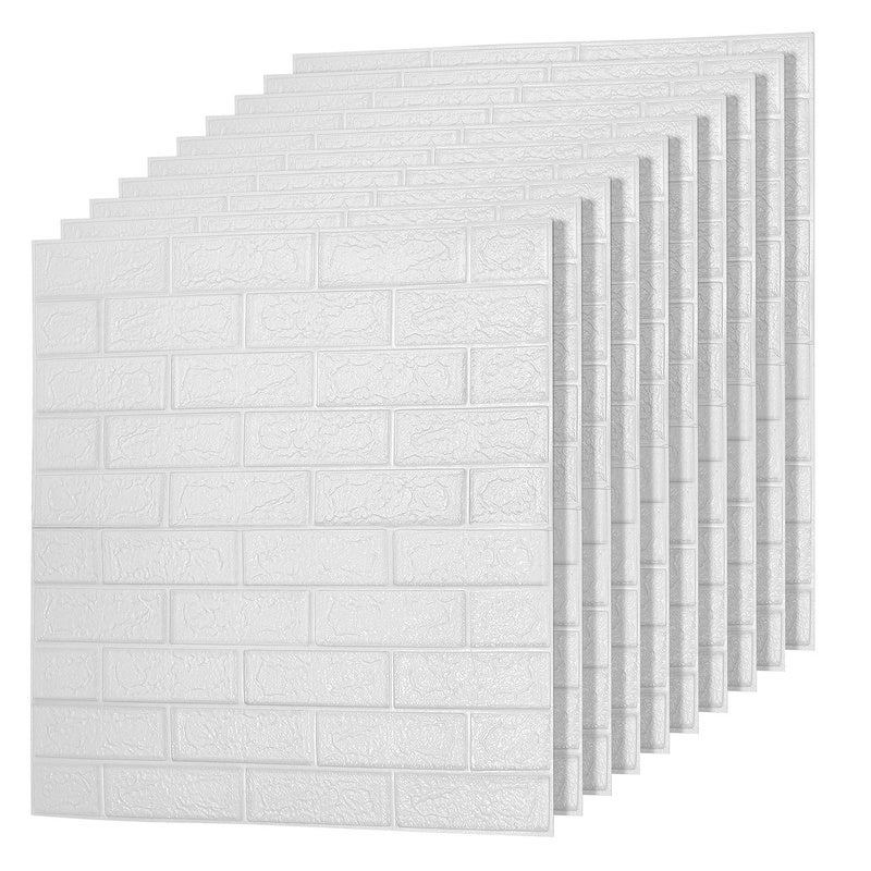Panneaux Muraux Autocollants,10 Pièces 3D Wall Panel,3D Brique Pierre