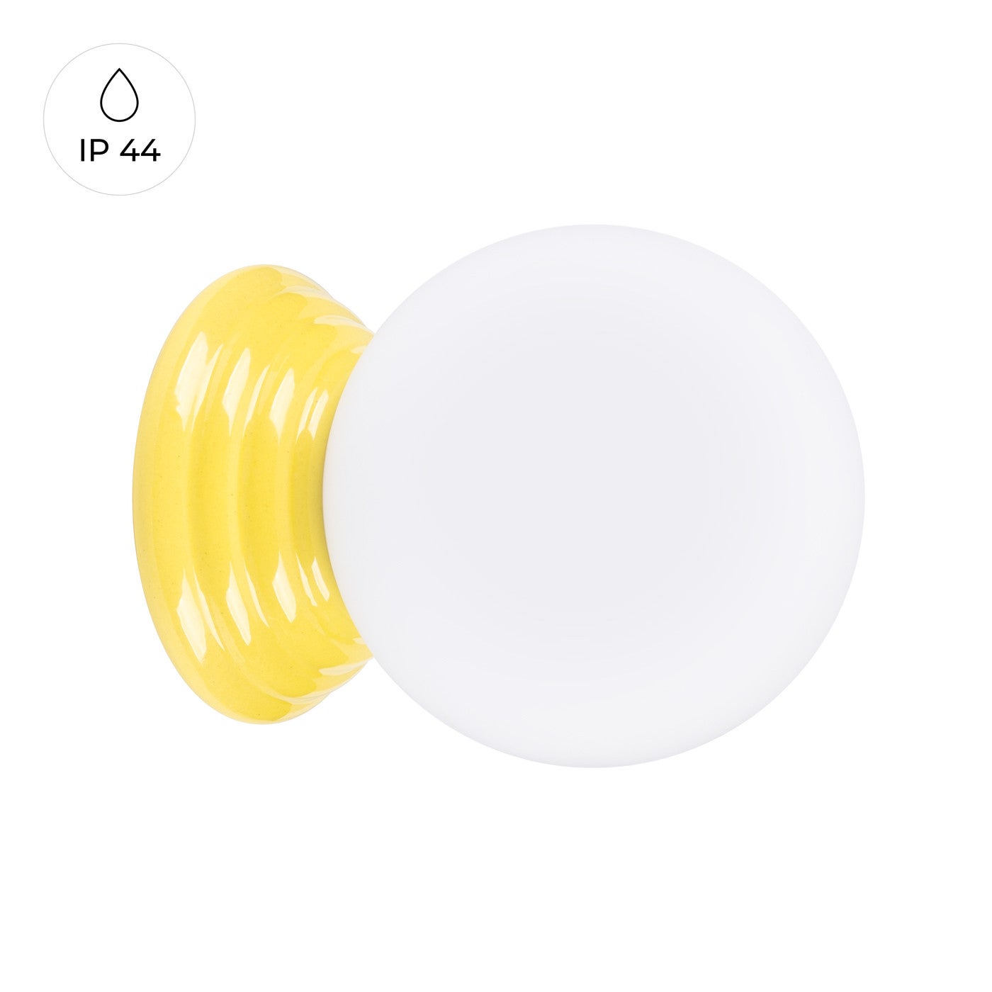 Kinkiet ścienny ceramiczny szkliwiony ZORI żółty 1xG9x15W ceramika / gips wym:12x12x16cm IP44 Sollux Lighting - 2