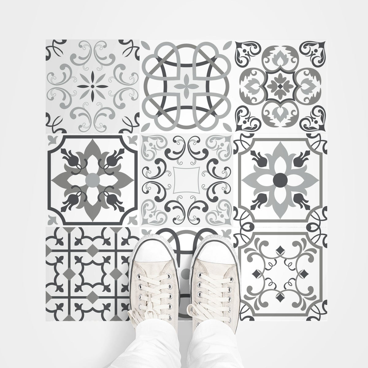 Autocolantes Sol Anti-dérapant avec Protection - CARRELAGES SOL LORDES - 1 autocolante de 60x60cm - 6