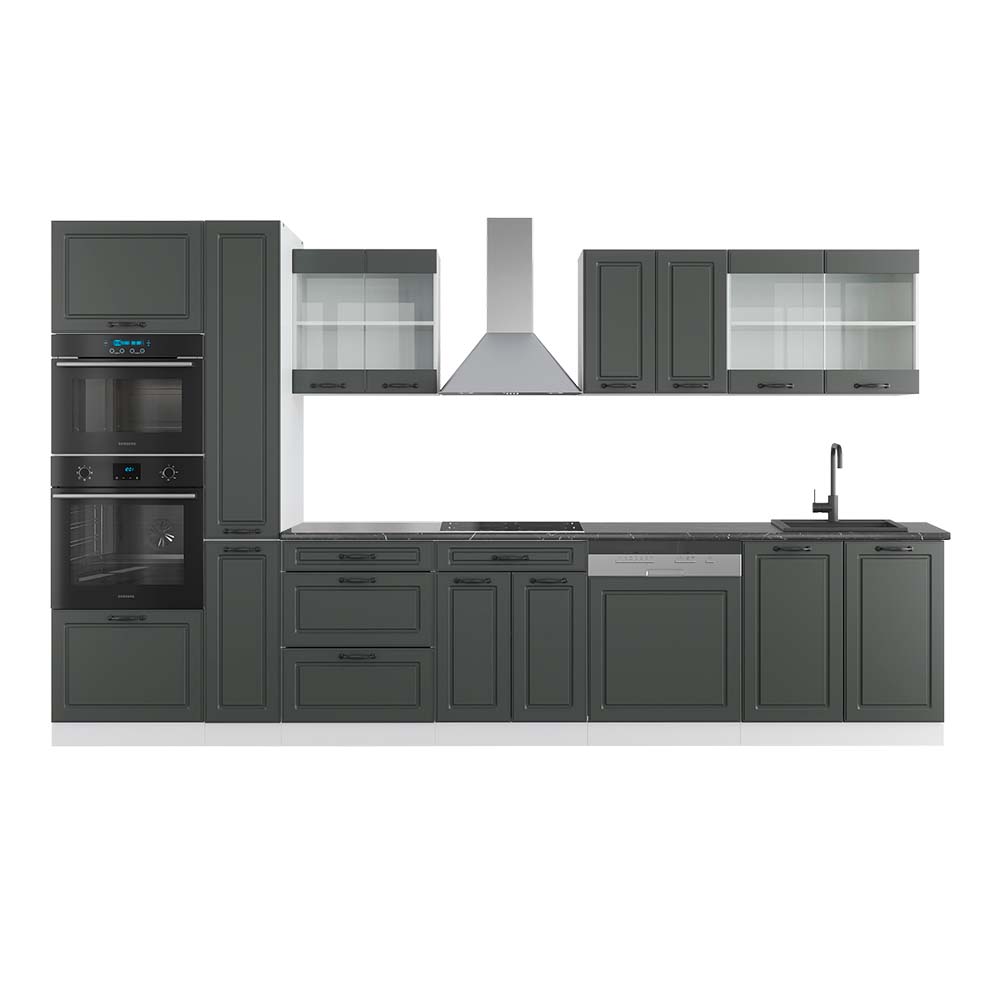 Vicco Moduł kuchenny R-Line, Antracytowy dom wiejski/biały, 350 cm z wysoką szafką, BP Antracyt