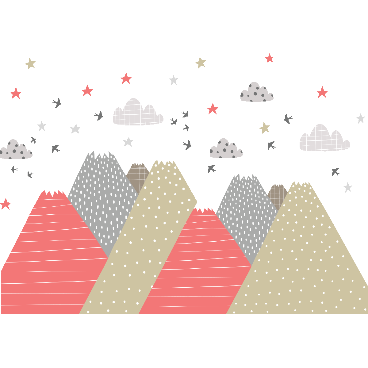 Adesivo bambino di montagna scandinavo kika - Sticker adesivo - adesivi murali - 100x150cm - 2