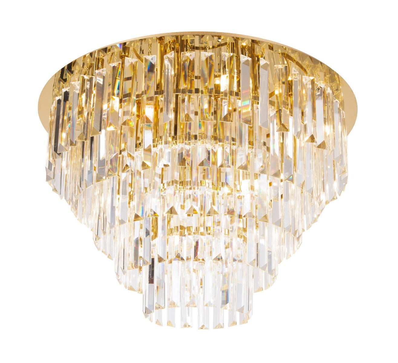 Lampa sufitowa wisząca Monaco złota 15xG9x5W kryształowa wym: 44 x 60 x 60 cm metal Maxlight