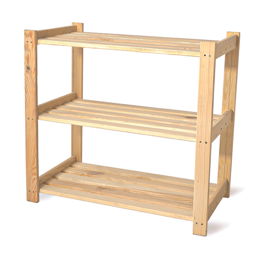 Regał r5 magazynowy drewniany do spiżarni piwnicy 3 półki sosna 62cm