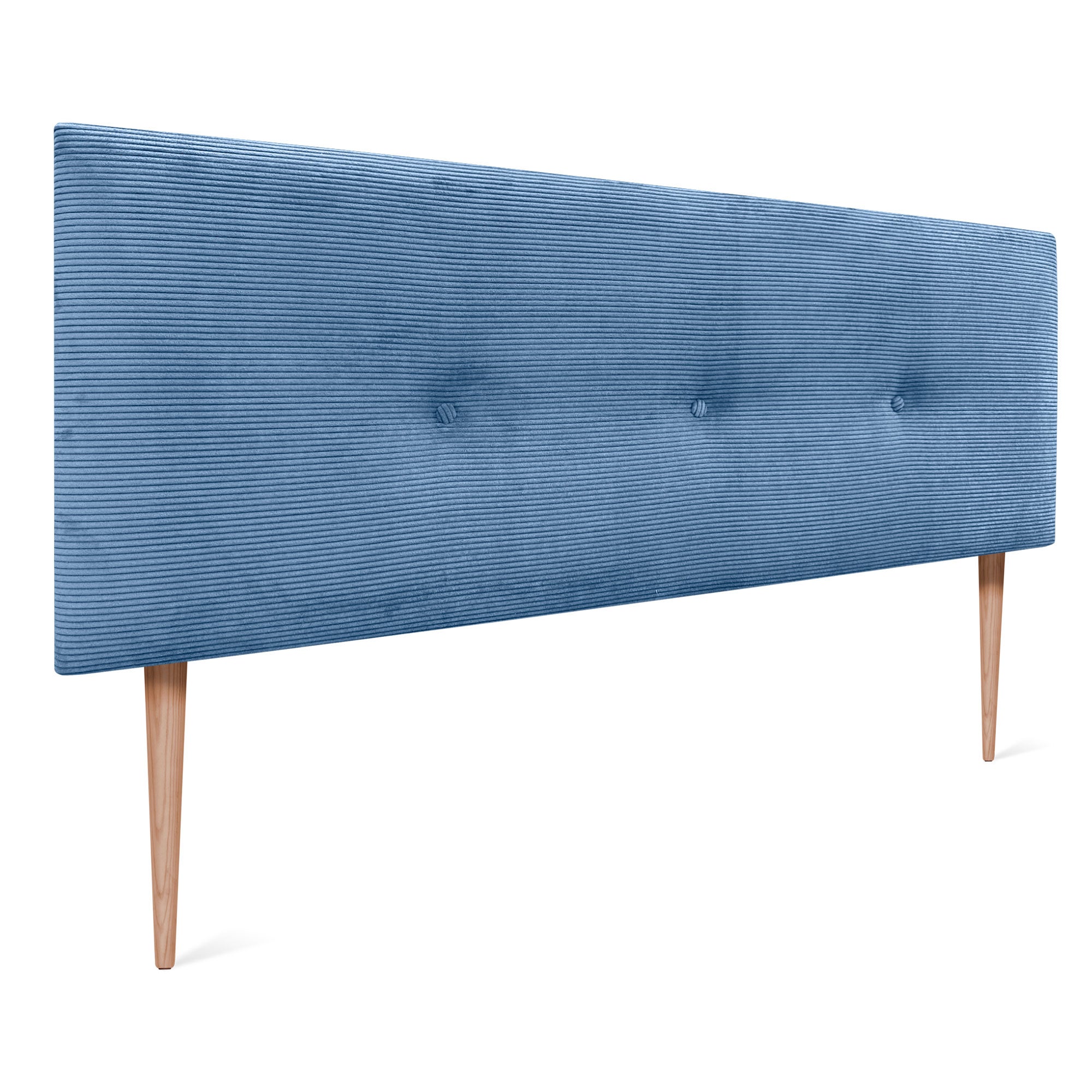 Tête De Lit Velours Luxe Capitonnée Bleu – Moderne Haute Gamme – 160 Cm – Épaisseur 4-8 Cm – Fixation Murale Incluse