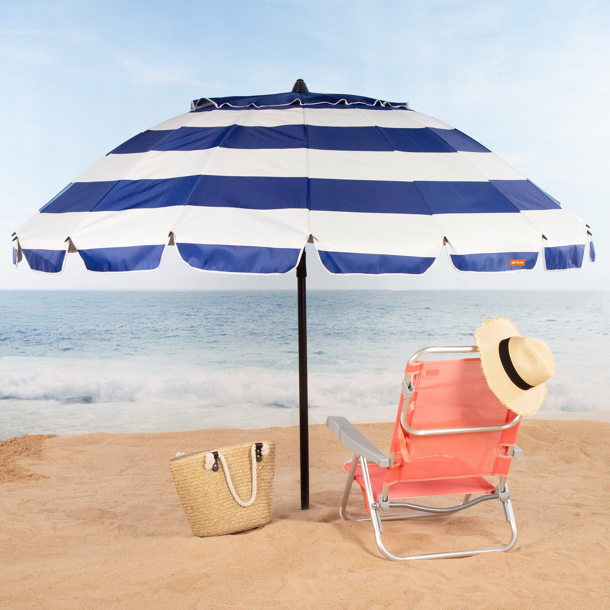 AKTIVE Pare-Vent De Plage 440x130 Cm - Brise-Vent Avec Fenêtre Panoramique En PVC Pour Intimité Et Protection Anti-Vent