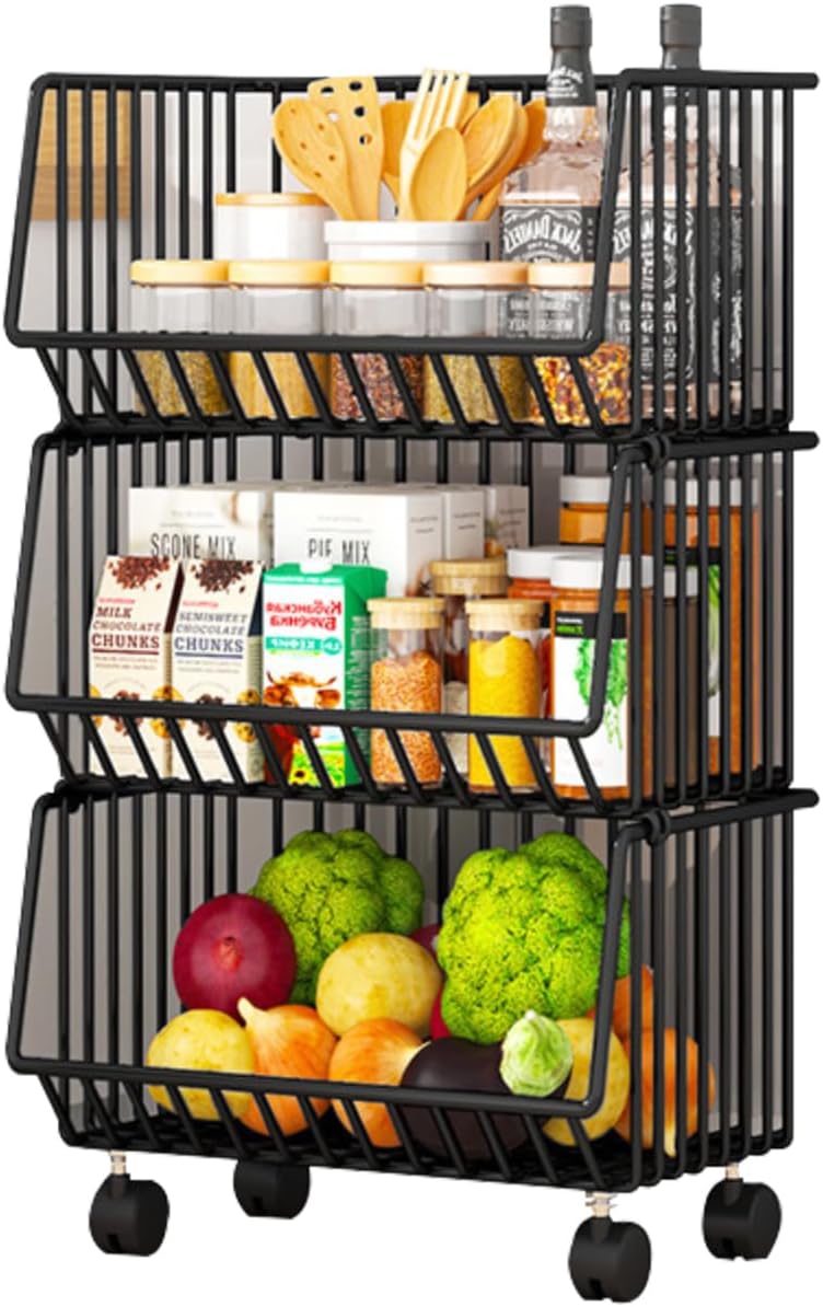 Todco Panir d Fruits t Lgums avc Rous, Étagèr à légums pour cuisin, 4 nivaux avc planch, chariot d rangmnt avc roultts vrrouilla au millur prix