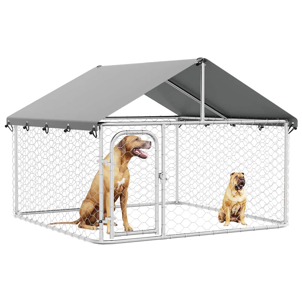 Canil de exterior com telhado 200x200x150 cm vidaXL - 4