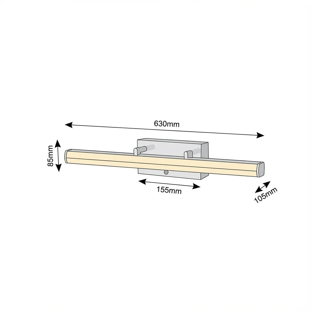 Applique LED 20W LED 20W 3000, 4000, 6000K Aluminium chromé IP44 - 3