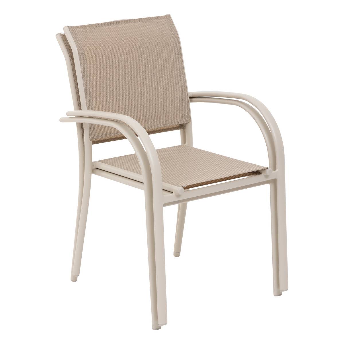 Fauteuil de jardin empilable PIAZZA alumium époxy argile - Hespéride - 3