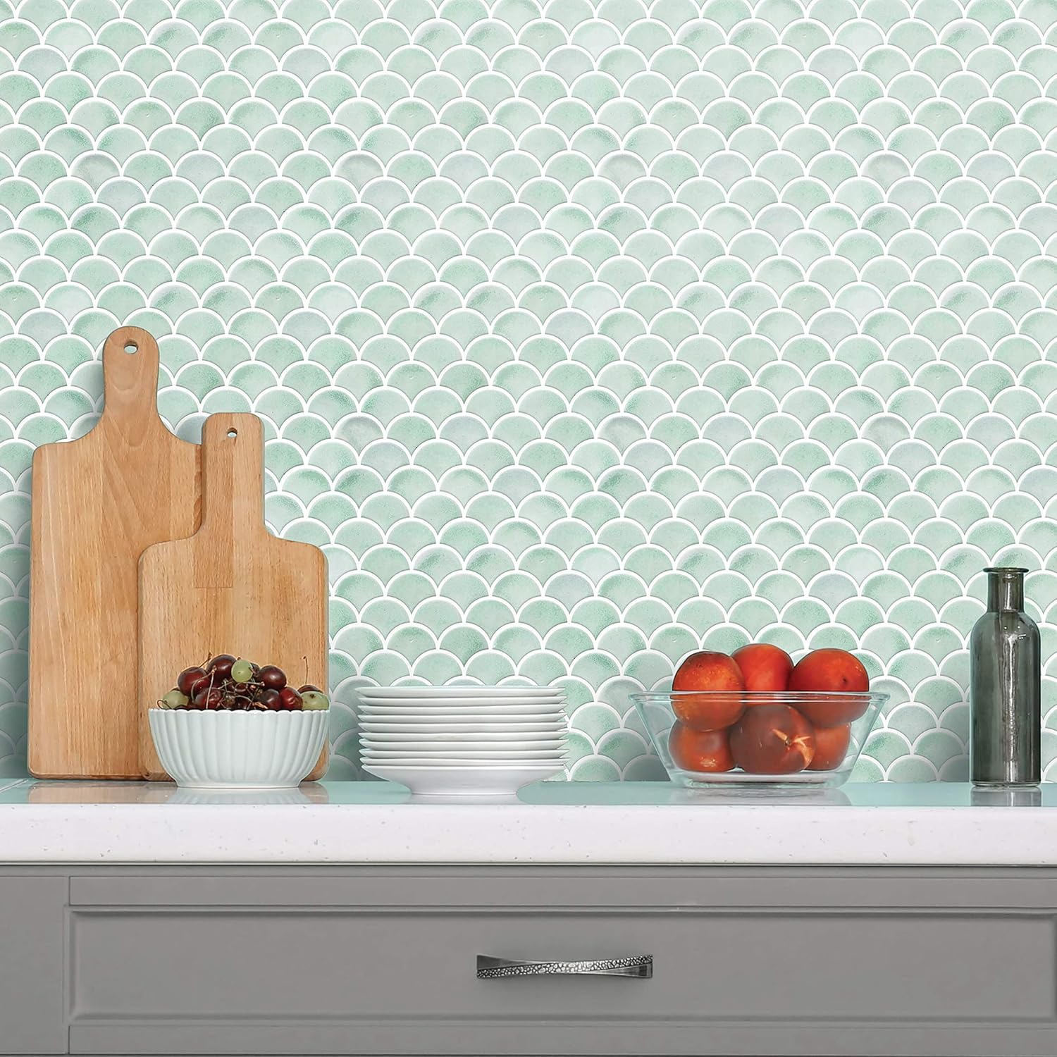 Sticker Mural Carrelage Adhésif Cuisine Salle De Bain - 60 STICKERS Carreaux De Ciment Azulejos Gerardo 90x150cm