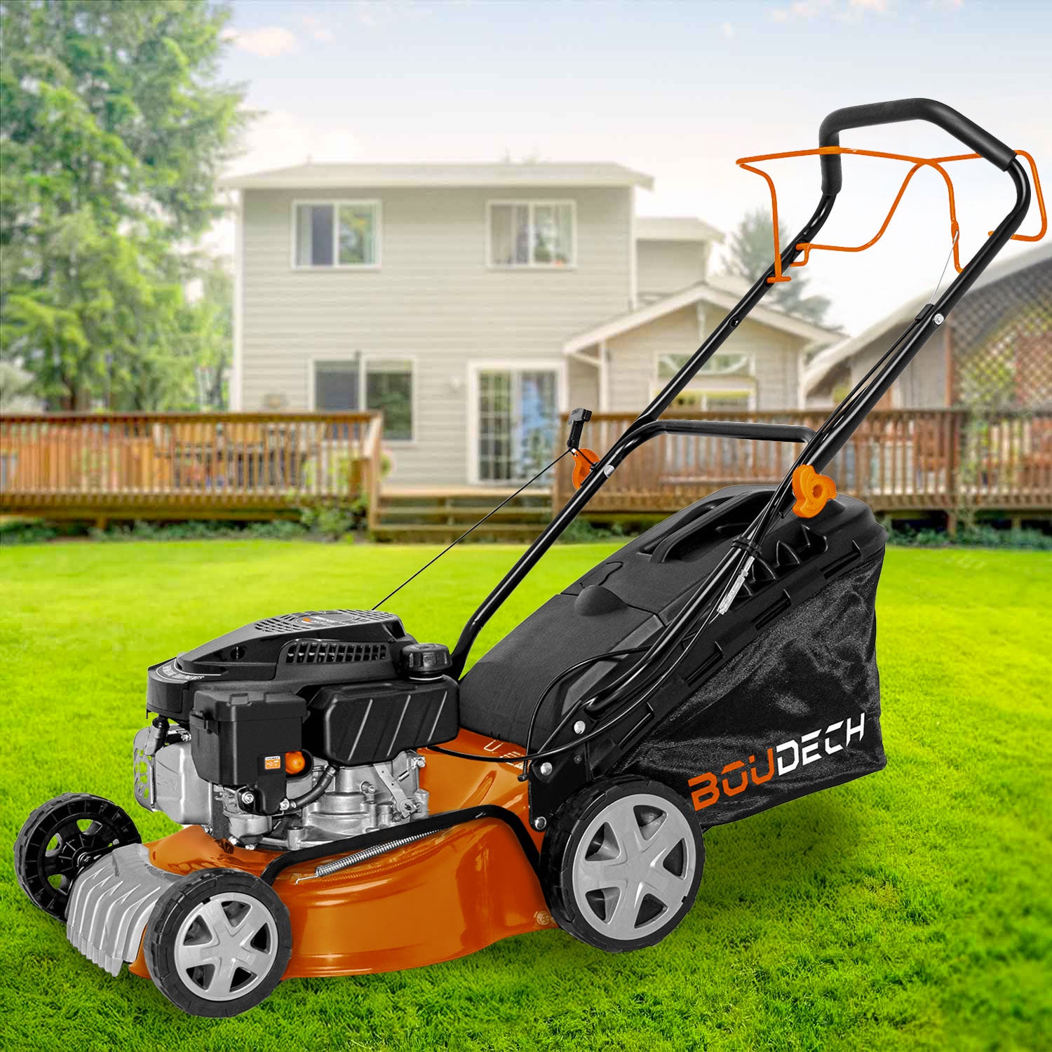 Tondeuse À Gazon Autopropulsée 145cc 3kw Ohv Moteur 4 Temps Mulching Mulching Largeur De Coupe 400mm. - 2