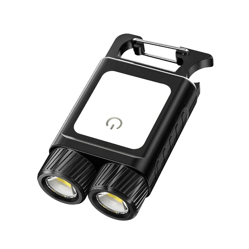 Miniaturowa latarka LED, latarka EDC o mocy 500 lm, latarka LED z breloczkiem, ładowana przez USB, wodoodporna latarka magnetyczna IP65