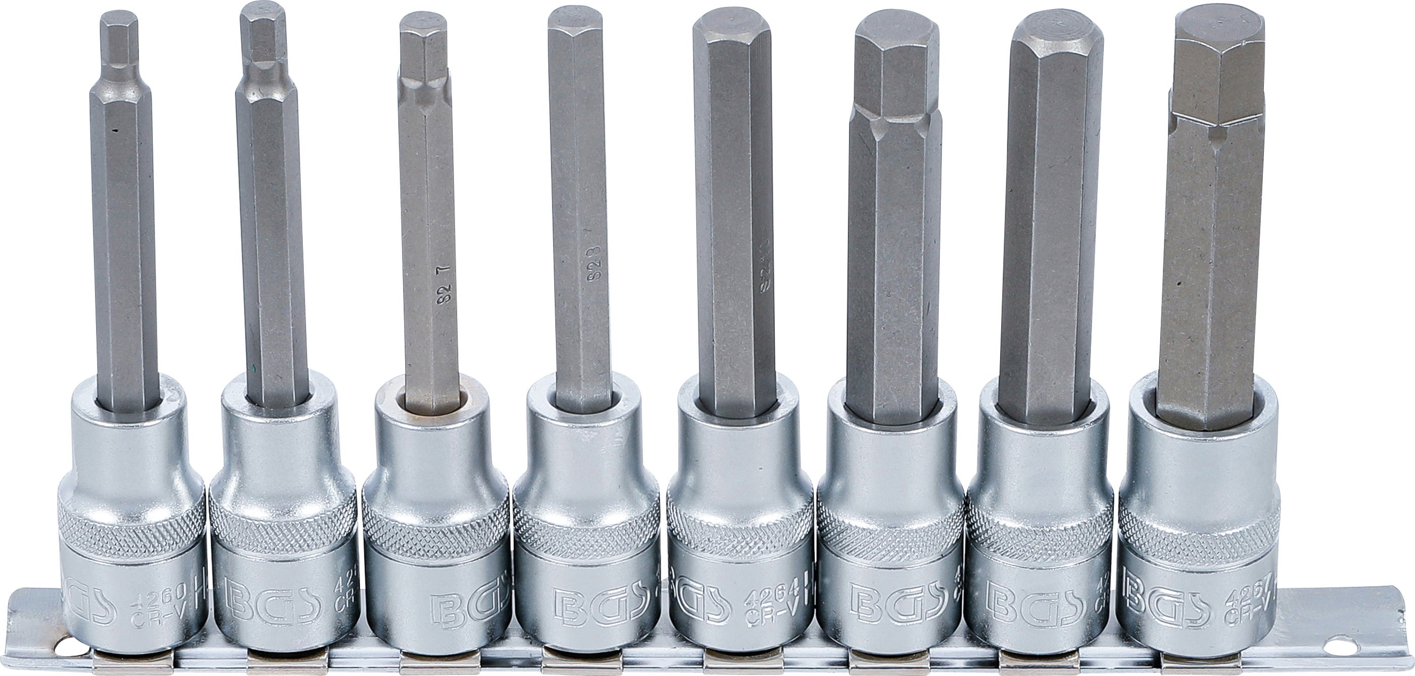 BGS Zestaw bitów, napęd kwadratowy wewnętrzny 12,5 mm (1/2") sześciokąt wewnętrzny 5 - 13 mm 8 szt. - 5176