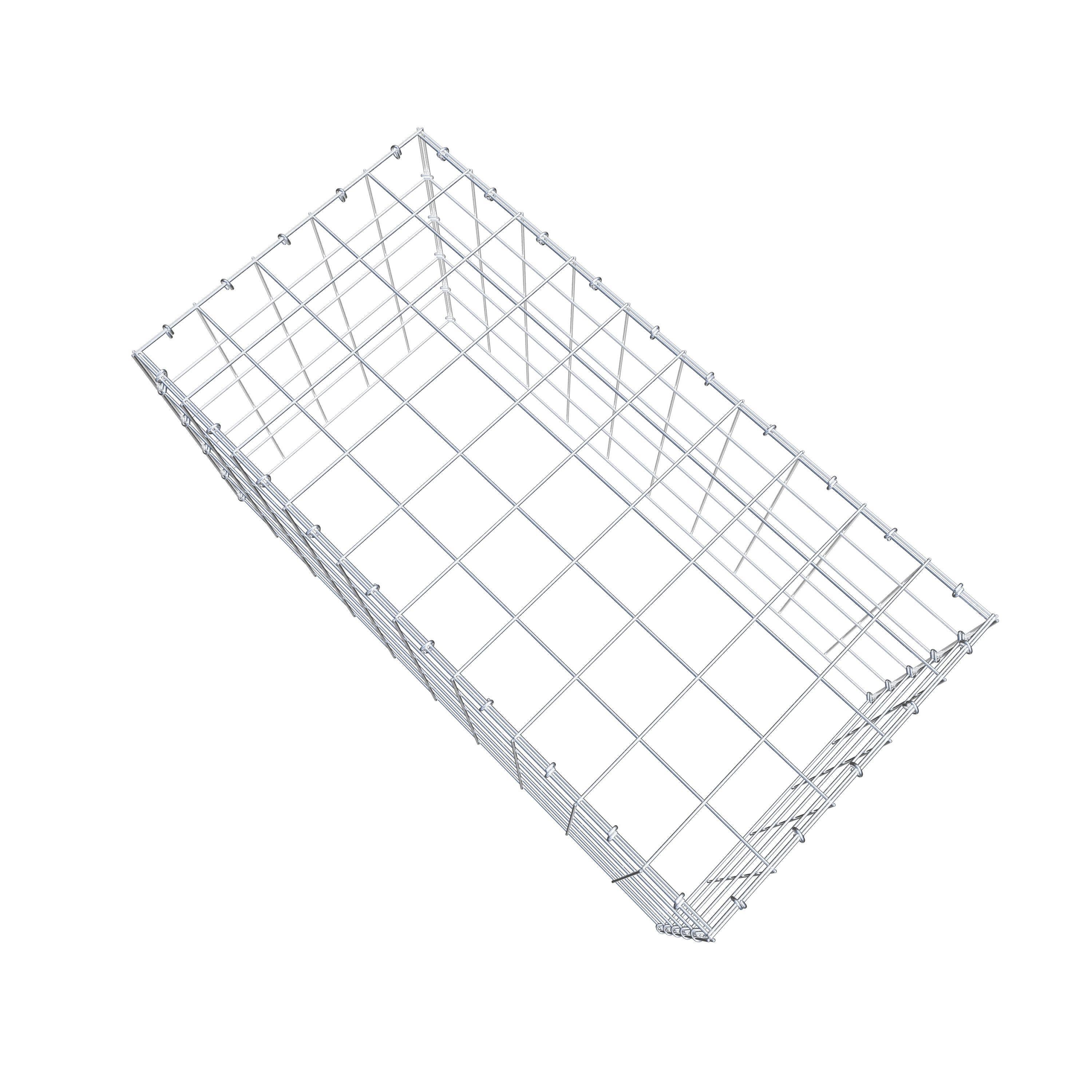 Gavión para apilar en acero galvanizado 100x50x50cm (LxAxP), malla 10 x 10cm, Anillo en C, sin rejilla inferior - 8
