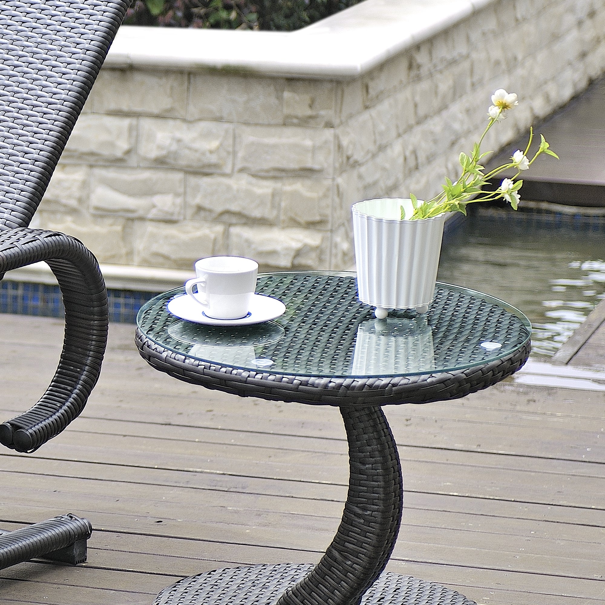 Piano Rotondo in Vetro Glasgow Ø 900 per Tavoli 'Fai da te' Protezione Pavimento Stufa - Trasparente [neu.haus] - 4