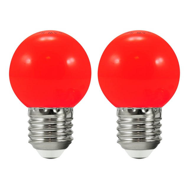 Bombillas especiales LED G45 rojas 36V E27 0,5W Polux PARTY pack de 2