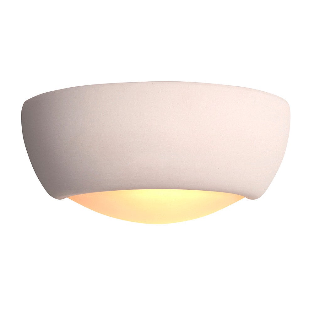 Kinkiet ETON biały 1xE27x20W ceramika / gips wym:12x26,5x13cm IP20 Endon