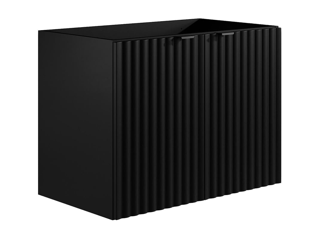 Szafka pod umywalkę wisząca ryflowana - Czarny - szer. 80 cm - ZILGA