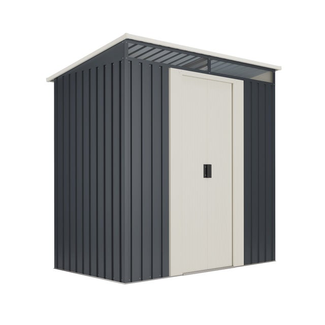 Abri de Jardin en Métal 2,3 m2 Hofn - Garantie 10 Ans - Gris Anthracite - Acier Galvanisé - Cabane de Rangement Exterieur