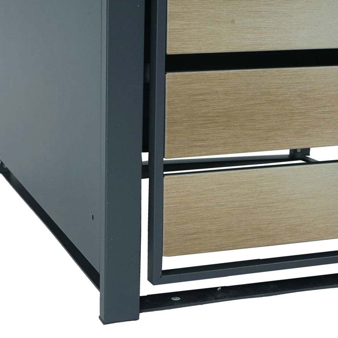 Set 2x copribidoni box spazzatura rifiuti HWC-J81 80x132x117cm acciaio inox antracite gold - 4