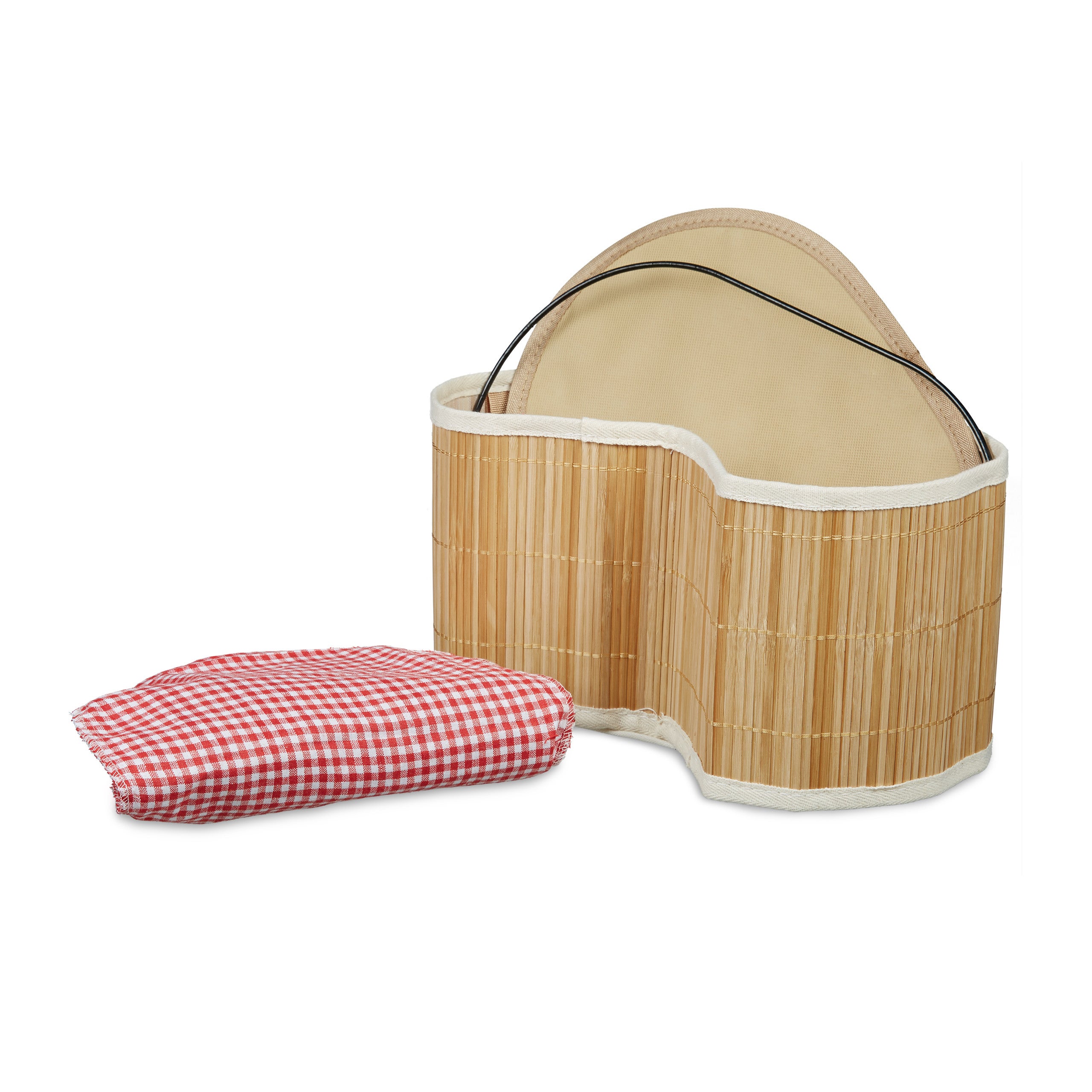 Cesta para pan, Panera, Funda de tela, 16,5 x 33,5 x 23,5 cm, 1 Ud., Marrón, Relaxdays - 7