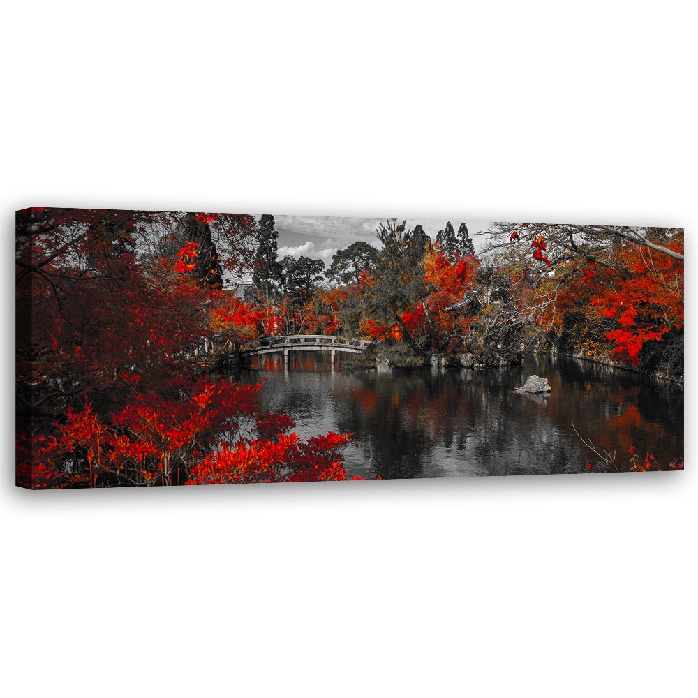 Obraz na płótnie, Japoński ogród 120x40